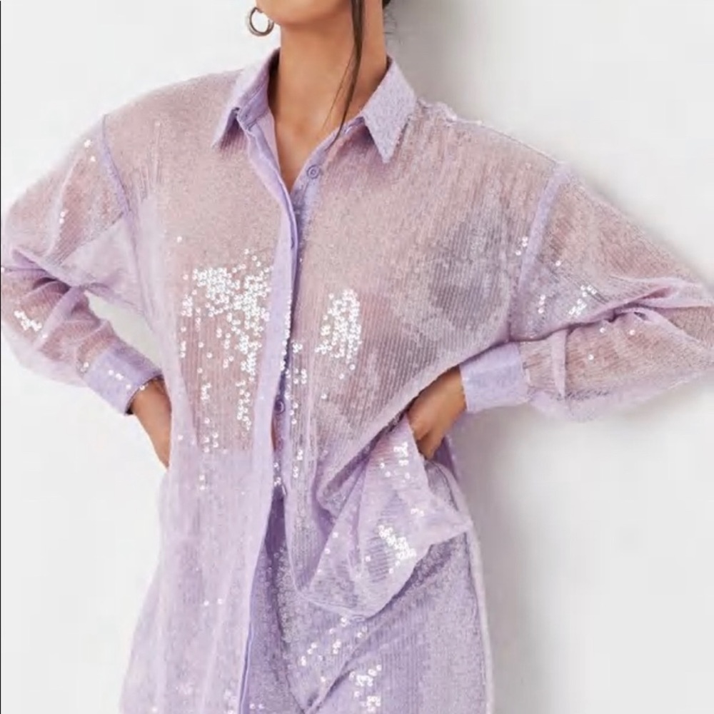 Miss guided purple sequin dress & top